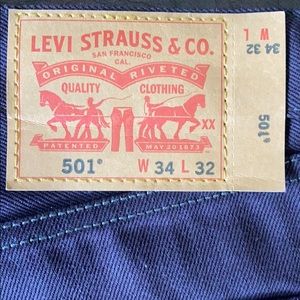 Levi’s Men 501 Jeans. 34 X 32. Plum Purple